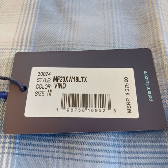 Peter Millar Crown Crafted Goodman Italian Flannel Vintage Indigo Blue Men's M - Picture 5 of 6